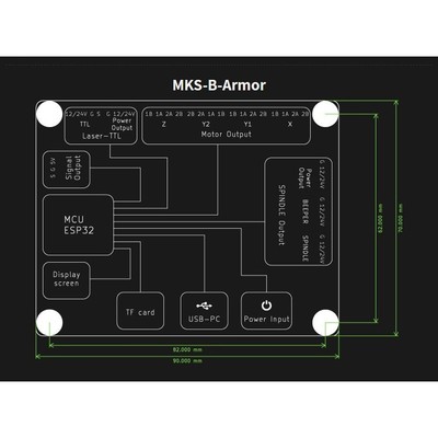 Makerbase DLC32 Controller Board with Cable Set Flat Wire and TS35 R Module