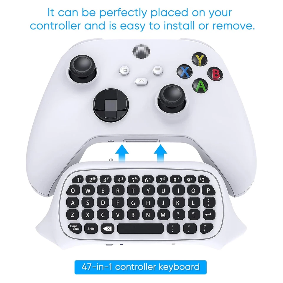 Wireless Keyboard Chat Pad for Xbox Series X/S One Controllers QWERTY Audio Jack - Image 4 of 4