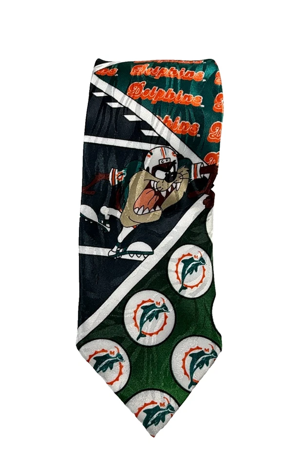 Corbata de cuello Surrey NFL Miami Dolphins Looney Toones para hombre 1993 DE COLECCIÓN Foto 2 de 4
