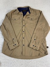 Howler Bros Shirt Mens Large Brown Snap Front Western Workwear Casual Overshirt