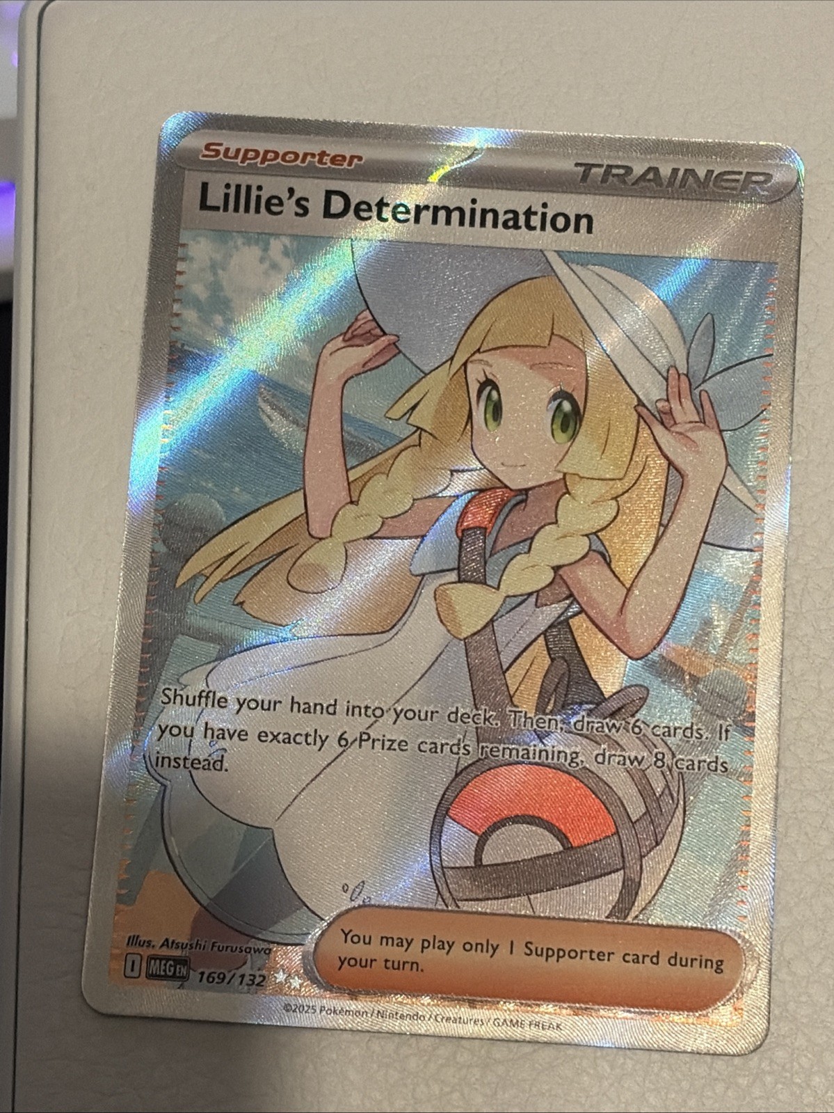 NM Lillie's Determination 169/132 Secret Rare Mega Evolution Base Set