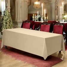 Gee Di Moda Rectangular Tablecloth 8 Ft 90" x 156" Beige Polyester NEW Wedding