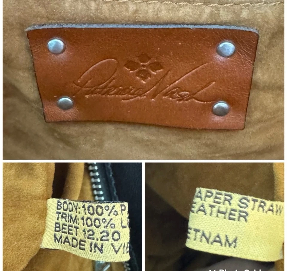 Bolso de Mano Patricia Nash Specialty Tejido Sellia Chocolate Natural Negro Paja Foto 2 de 4