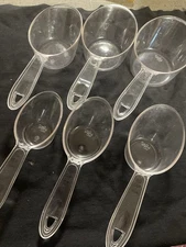 Pampered Chef Measuring Cup Set Clear 6 sizes ¼ ⅓ ½ ⅔ ¾  1 cup Nesting 