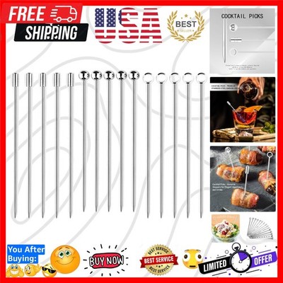 15 Pack Stainless Steel Cocktail Picks Martini Olive Skewers, Reusable Metal ...