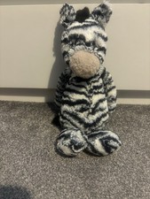 Jellycat - rare and retired - bashful zebra - medium size 