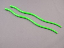 Green wavy squiggle plastic hair accessory chop sticks picks pins 7.25" long