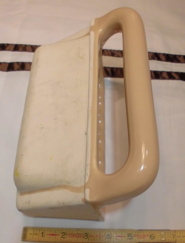 Vintage *Light Brown* Ceramic…Extra Wide Recessed Soap Dish with Grab Bar "NOS" - Picture 11 of 12