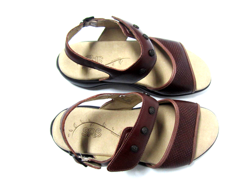 SAS Womens Size 8WW Lisette Brown Open Toe Casual Ankle Strap Sandal Slingback - Picture 5 of 9