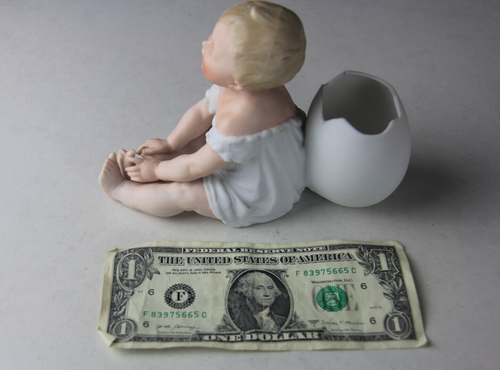 Antique German Bisque Easter Baby with Egg Shell - Read! - Picture 19 of 21