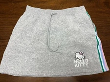 Hello Kitty: Heather Grey Fleece Tennis Skirt W/Pockets & Tie String small