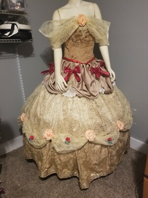 Fantasy Disney Belle BEAUTY AND THE BEAST Themed 2pc Corset Dress