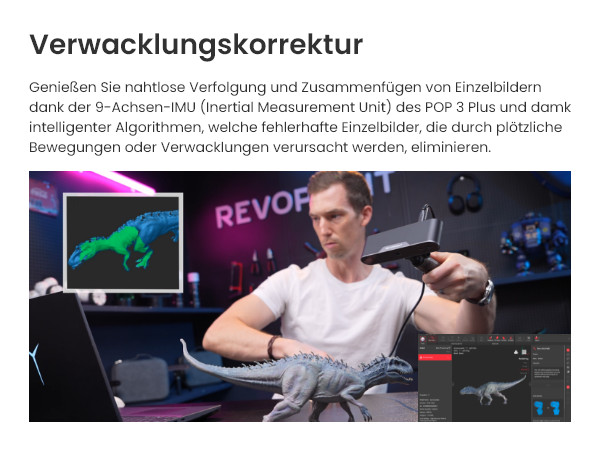 Revopoint POP 3 Plus 3D Scanner Advanced 0.04mm Precision 18fps Handheld Scanner - Bild 5