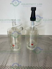 Lot of 2 - HEL 1 Liter Triple Wall Jacketed Glass Reactor w/ Valve 