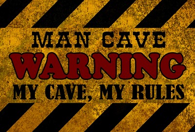 Ontrada Holzschild 20x30cm Man cave Warning My cave Rules Holz Schild