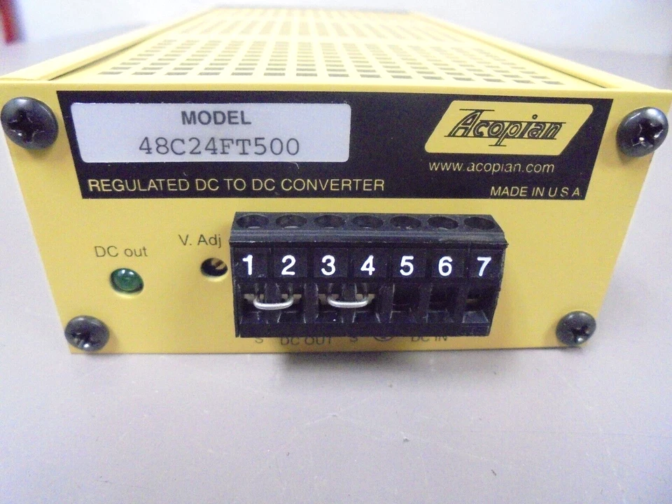 Acopian 48C24FT500 Regulated DC to DC Converter 36 to 75V DC - Image 2 of 4