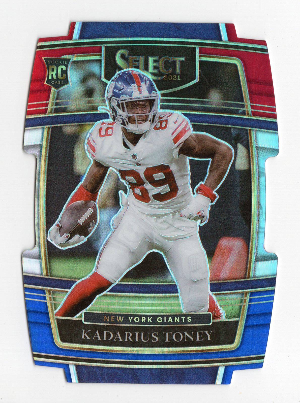 2021 Select 52 NM- Kadarius Toney  Red and Blue Prizm Die Cut Giants Card