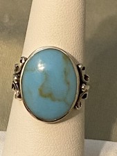 STERLING TURQUOISE DYED HOWLITE RING SIZE 5.75