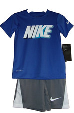 Nike LOGO Boy's 2 Piece Set T-Shirt  Short As Shown Size: 4 NWT 36