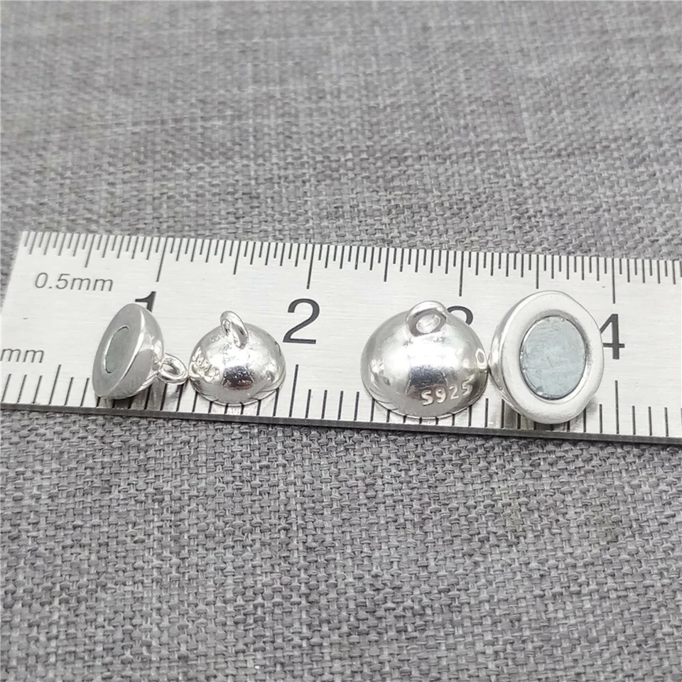 2pcs of 925 Sterling Silver Round Ball Magnetic Clasps 6mm 8mm 10mm 12mm - Image 3 of 4