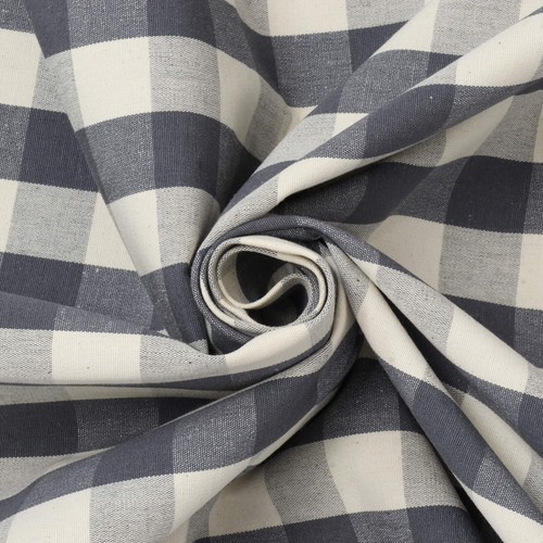 Cojines artesanales de tela a cuadros Clifton Gingham gris 140 cm tela tejida francesa - Imagen 2 de 5