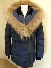Mackage 'adali' Brand New Navy Blue Padded Coat With Statement Fur Collar - Xl