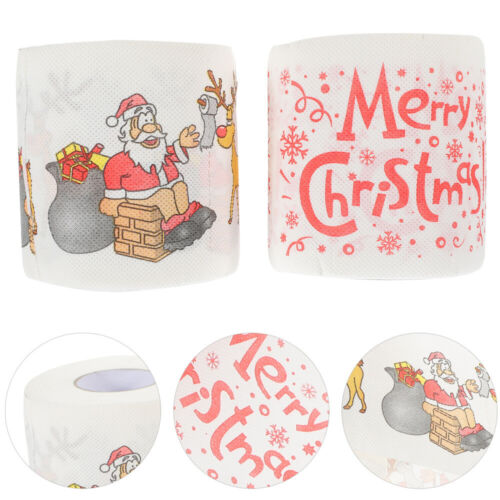  2 Roll Weihnachts-Toilettenpapier Weihnachtlich Bedrucktes Weihnachtsgeschenk - Imagen 1 de 18