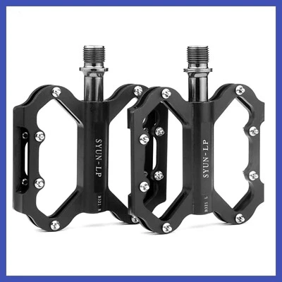 PROMEND Pedali flat in alluminio per Mtb bici bicicletta mountain bike antiscivolo neri