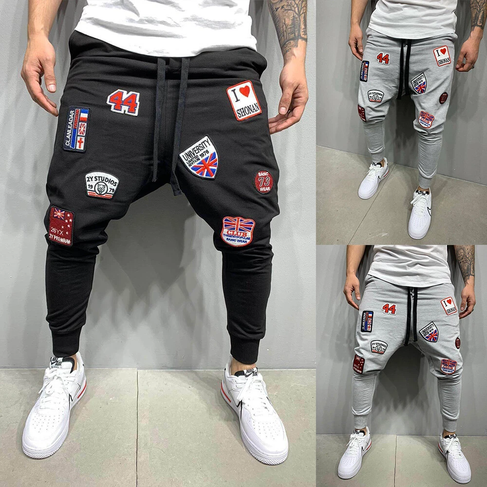  Pantalones de los hombres Casual Long Jogger Dance