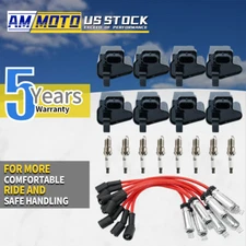 8X Ignition Coils + Spark Plug + Wire For Chevy GMC 4.8 5.3L 6.0L 12570553 UF271