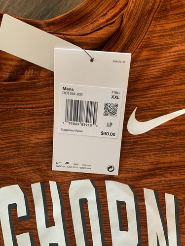 NWT Mens 2XL NIKE University of Texas Longhorns FOOTBALL SHIRT DO1594 XXL Animal - Picture 3 of 3