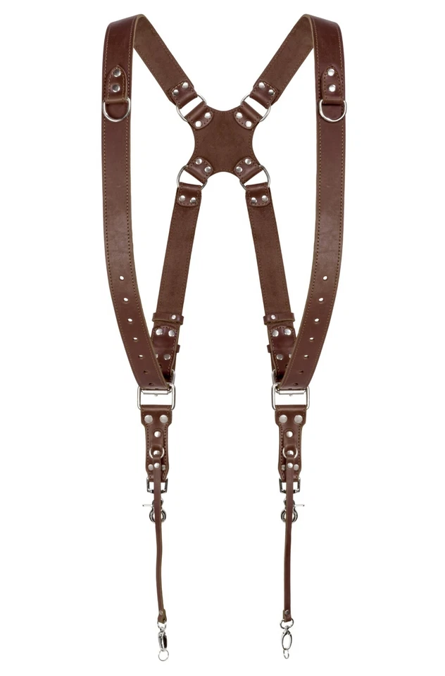 Coiro Leather Dual Camera Strap Harness Quick Release Brown Adjustable 508 - Image 4 of 4
