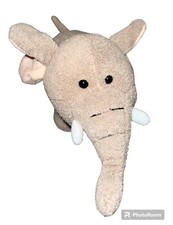Very Rare Russ Berrie Tan Pink Wellesley Elephant Small Black Plastic Eyes 10  