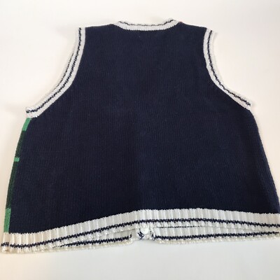 【00s_Archive】Ozz Croce KnitVest平成初期 タグ付き VINTAGE XL Knit Sweater Vest Golf Fun Kitschy Art to Wear Ms