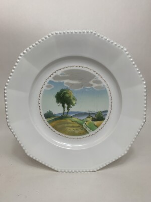 Antique Nymphenburg Porcelain Rudolf Sieck Alpenvorland Hand Painted Art Plate 