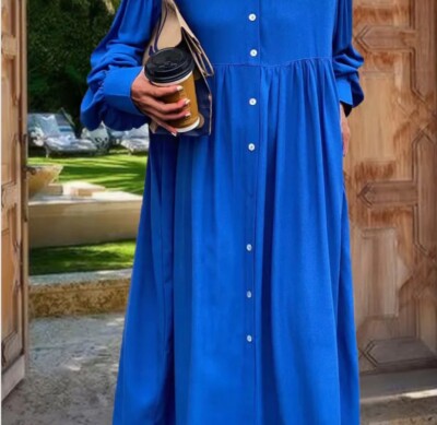 Women s Blue Tiered Oversized Dress XL Spring Garden Girl Layered