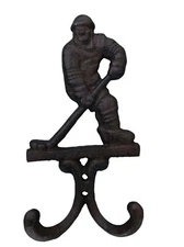 Ice Hockey Player Hooks Set (2ct/set) Key Hook Decorative Hook cast Iron Hook