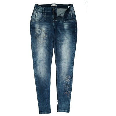 TREDY Women's Jeans Trousers Stretch Skinny Slim Leg Size 124 8/12ft W30 L32