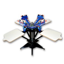 Micro registration 4 Color Screen Printing Machine Shirt Rotary Press Board