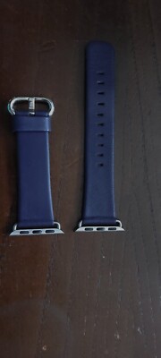 Navy Leather Apple Watch Strap,  Series 1-9/SE, UK Seller, Fits 38-41mm Watch