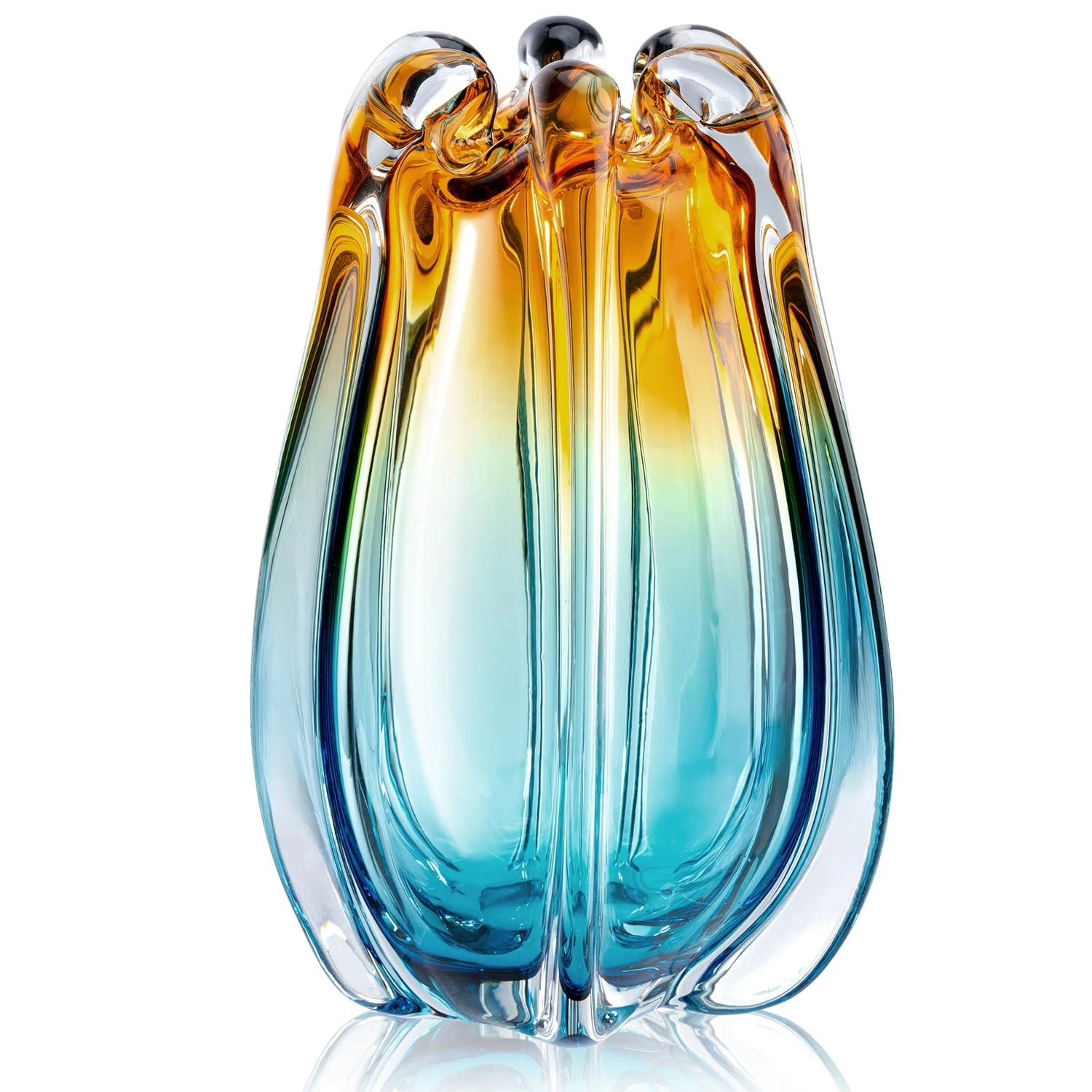 Hand Blown Glass Vase for Flowers, 9.45" Unique Murano Style Art Glass Vase, ...
Opens in a new wind