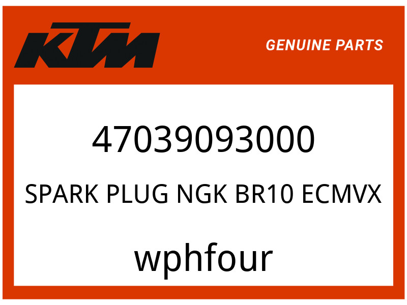 KTM OEM Part 47039093000 SPARK PLUG NGK BR10 ECMVX