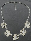 Estate  - Silver Tone  - Designer Signed - Fashion Floral Necklace - Item 245 — photo 1
