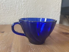 Vintage 1960s Duralex France Rivage Cobalt Blue Glass Teacup, Up To 12 Available