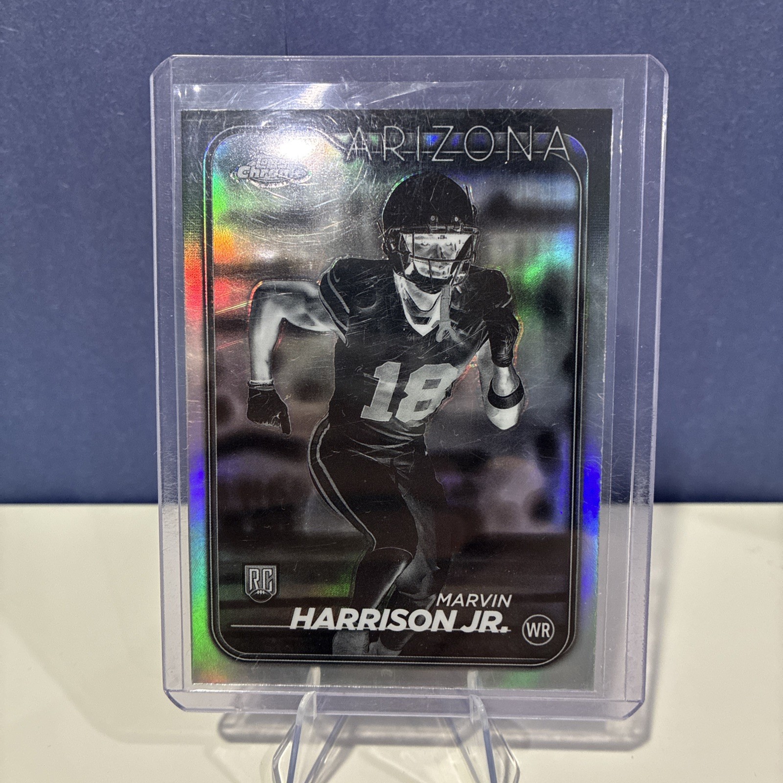 2024 Topps Chrome #204 Marvin Harrison Jr. Negative Refractor Rookie Card SSP