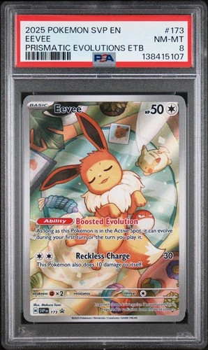 2025 POKEMON SVP EN-SV BLACK STAR PROMO #173 EEVEE PSA 8