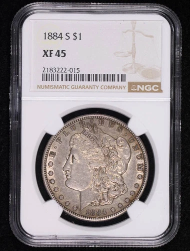 1884 S Morgan Silver Dollar NGC XF-45