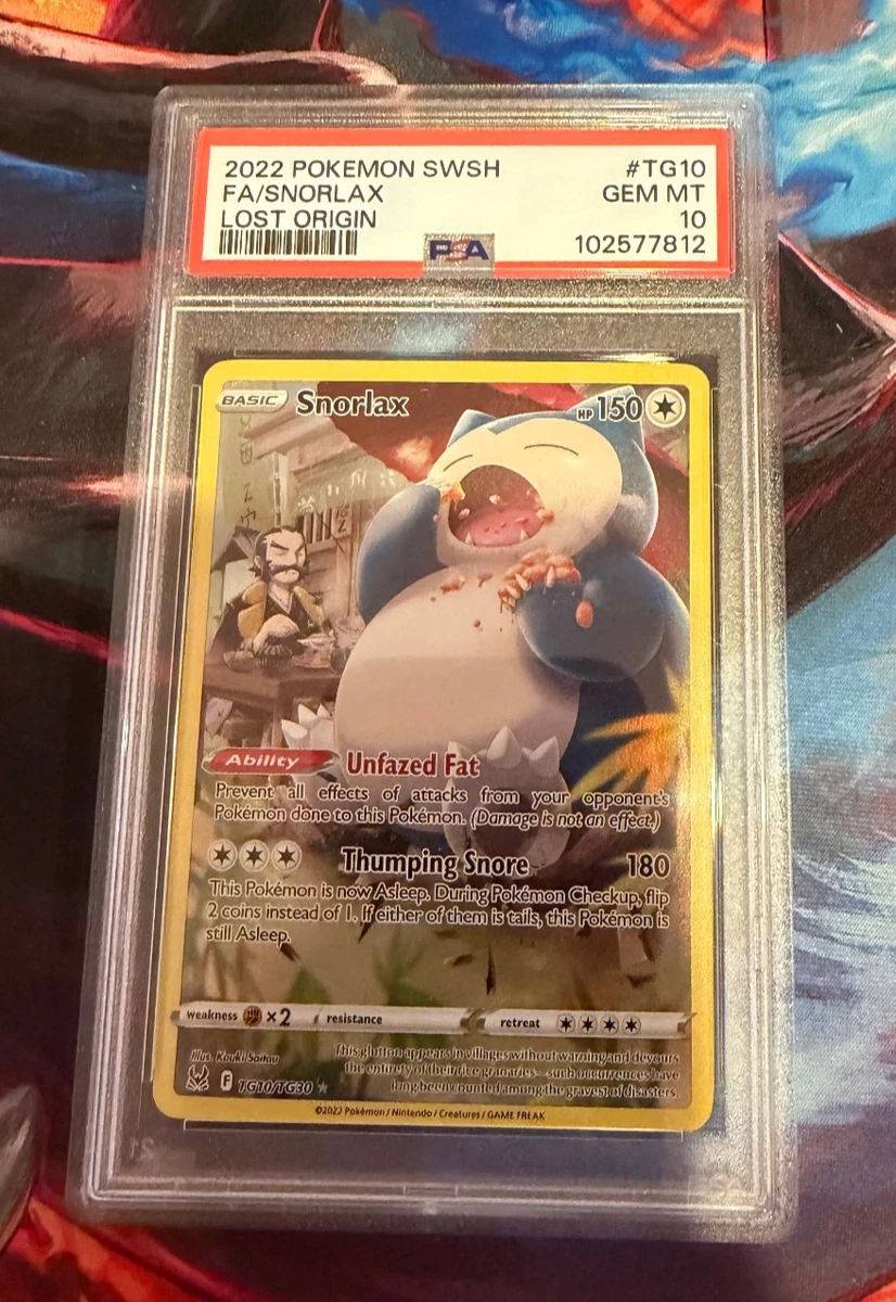 Pokemon TCG Snorlax TG10 SWSH LOST ORIGIN TRAINER GALLERY PSA 10