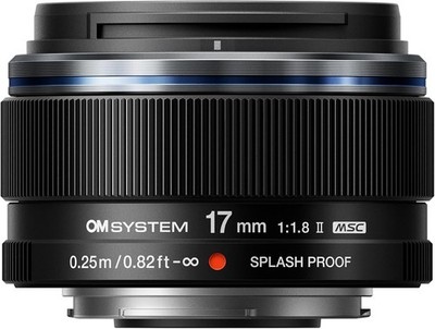 OM SYSTEM M.Zuiko Digital 17mm F1.8 II Prime Lens Micro 4/3 Mount Black Camera