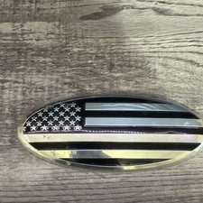 Ford Embossed 3d American Flag Emblem 7-inch Black Ford Embossed 3d American Flag Emblem 7-inch Black